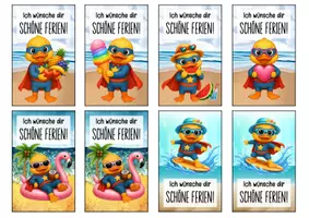 Vorschau - Anderer Materialtyp - Feriengrüße Ente Entenklasse Lesezeichen Sommer - Seite 1