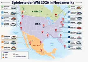 Vorschau - Bildkarten - Landkarte Spielorte - Städte mit Stadien und Stadionnamen - Deckblatt