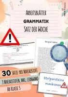 Vorschau - Arbeitsblätter - Satz der Woche | 3 Niveaustufen je 30 Sätze | ab Klasse 5 - Seite 1