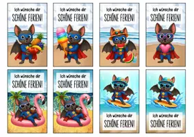 Vorschau - Anderer Materialtyp - Feriengrüße Fledermaus Fledermausklasse Lesezeichen Sommer - Seite 1