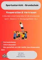 Vorschau - Unterrichtsreihen - Kooperation & Vertrauen im Sportunterricht – 8-Stunden-Unterrichtsreihe für Klasse 3/4 - Deckblatt