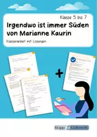 Vorschau - Klassenarbeiten - Klassenarbeit mit Lösungen – Irgendwo ist immer Süden von Marianne Kaurin - Deckblatt