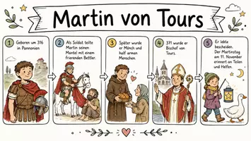 Vorschau - Arbeitsblätter - Arbeitsblätter zum Thema "Martin von Tours" + Lösung & MP3 + Mindmap + Infografik - Seite 1