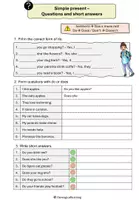Vorschau - Arbeitsblätter - Simple present - questions and short answers with do and does - Deckblatt