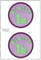 Vorschau - Mal- und Bastelvorlagen - Buttons Klassenname – Klasse 1a bis 4d | 4 Vorlagen zum Ausmalen & Basteln - Seite 1