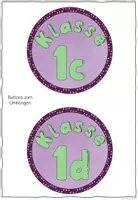 Vorschau - Mal- und Bastelvorlagen - Buttons Klassenname – Klasse 1a bis 4d | 4 Vorlagen zum Ausmalen & Basteln - Seite 2