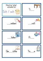 Vorschau - Stationenlernen - sch, sp, st - Laute - Buchstaben - Klasse 1-2 - Regelkarte + Wortkarten - Seite 3