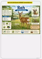 Vorschau - Arbeitsblätter - Reh im Lebensraum Wald, Wiese und Feld Körperbau, Nahrung, Rehkitz und Jahreslauf Übungen mit Lösungen Klasse 3 & Klasse 4 - Seite 3