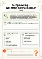 Vorschau - Arbeitsblätter - Bio-Faktencheck: Sleepmaxxing - Unterrichtsmaterial zu Schlaf, Schlafphasen, Melatonin, Regeneration und Social-Media-Trends - Seite 2