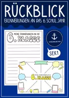 Vorschau - Arbeitsblätter - Rückblick auf die 6. Klasse - Reflexion zum Schuljahresende & Sommerferien - Deckblatt