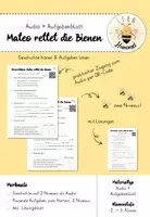Vorschau - Arbeitsblätter - Hörverstehen: Mateo rettet das Bienenvolk (Geschichte + Aufgaben) - Deckblatt