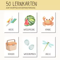 Vorschau - Bildkarten - Lernkarten Sommer | 50 sommerliche Bildkarten in zwei Größen - Seite 2