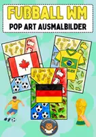 Vorschau - Mal- und Bastelvorlagen - Fußball WM 2026: Pop Art Ausmalbilder (Flaggen der WM-Länder) - Deckblatt