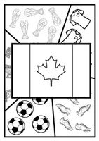 Vorschau - Mal- und Bastelvorlagen - Fußball WM 2026: Pop Art Ausmalbilder (Flaggen der WM-Länder) - Seite 1