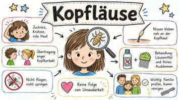 Vorschau - Arbeitsblätter - AB mit Fragen zum Thema "Kopfläuse" + Lösungsblatt + Mindmap + Infografik - Seite 1