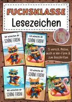 Vorschau - Anderer Materialtyp - Feriengrüße Fuchs Fuchsklasse Lesezeichen Sommer - Deckblatt