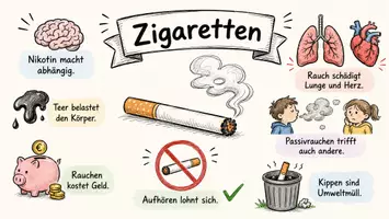 Vorschau - Arbeitsblätter - Arbeitsblätter zum Thema "Zigaretten" + Lösung & MP3 + Mindmap + Infografik - Seite 1