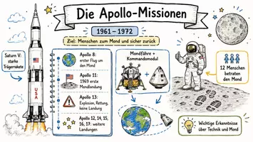 Vorschau - Arbeitsblätter - Lernposter + Arbeitsblätter zum Thema "Die Apollo-Missionen" + Lösung & MP3 + Infografik - Seite 2