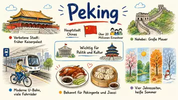 Vorschau - Arbeitsblätter - AB mit Fragen zum Thema "Peking" + Lösungsblatt + Infografik - Seite 1