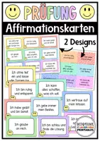 Vorschau - Präsentationen/Tafelbilder - Affirmationskarten Prüfung | Prüfungsmotivation | Positive Affirmationen für Kinder - Deckblatt