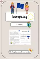 Vorschau - Arbeitsblätter - Europatag - Lesetext mit Aufgaben - Leseverstehen - Deckblatt