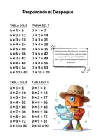Vista previa - Unidades / Secuencias / Situaciones de Aprendizaje - Multiplicaciones tablas de multiplicar 5º primaria - El gran reto de las tablas - página 1