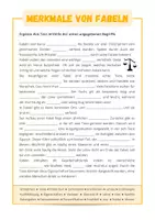 Vorschau - Arbeitsblätter - Fabeln: Lückentext zu den Merkmalen - Seite 1