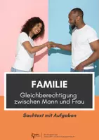 Vorschau - Arbeitsblätter - Familie ⎮ Gleichberechtigung zwischen Mann und Frau - Sachtext mit Aufgaben für Klasse 7 bis 8 - Deckblatt
