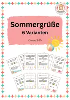 Vorschau - Bildkarten - Sommergrüße - Grußkarten (Klasse 5-10) - Deckblatt