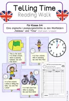 Vorschau - Arbeitsblätter - Telling Time: Reading walk (hobbies + time) - Deckblatt