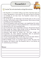 Vorschau - Arbeitsblätter - Klassenfahrt Lesetext einfach verständlich mit Aufgaben + Lösungen und Wortspeicher Leseverstehen - Seite 3