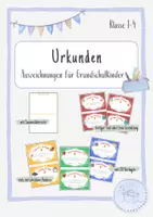 Vorschau - Anderer Materialtyp - Urkunden - Auszeichnungen für Grundschulkinder - Deckblatt