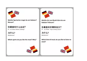 Vorschau - Aufgabenkarten - 20 Eisbrecher-Fragen Deutsch-Chinesisch-Englisch (A2-Niveau) - Seite 2