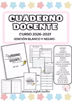 Vista previa - Para docentes: organización, planificación y formación - CUADERNO DOCENTE CURSO 26/27 -EDICIÓN BLANCO Y NEGRO - Portada