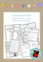 Vorschau - Arbeitsblätter - Landeskunde USA Aufgabenpaket mit Lösungen - Deckblatt