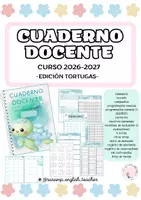 Vista previa - Para docentes: organización, planificación y formación - CUADERNO DOCENTE CURSO 26/27- EDICIÓN TORTUGAS - Portada