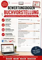 Vorschau - Präsentationen/Tafelbilder - 📚 Bewertungsbogen digitale Buchvorstellung – DOCX & PDF - Deckblatt
