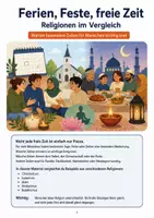 Vorschau - Experimente - Ferien Feste freie Zeit Religionen im Vergleich Klasse 7 bis 10 - Deckblatt