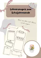Vorschau - Arbeitsblätter - Lehrerzeugnis zum Schuljahresende - Deckblatt
