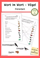 Vorschau - Arbeitsblätter - Wort im Wort - Vögel finden - Freiarbeit - Deckblatt