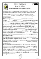 forhåndsvisning - Fill in the Blanks - Energy Drinks - side 1
