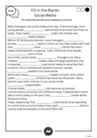 forhåndsvisning - Fill in the Blanks - Social Media - side 3