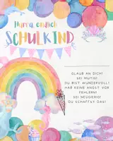 Vorschau - Mal- und Bastelvorlagen - Hurra endlich Schulkind bunt - Seite 1