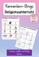 Vorschau - Arbeitsblätter - Kennenlernbingo Religion – Schulstart im Religionsunterricht Klasse 3 & 4 - Deckblatt