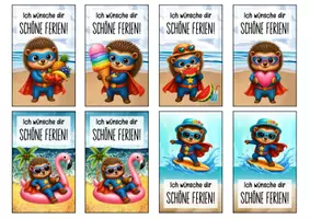 Vorschau - Anderer Materialtyp - Feriengrüße Igel Igelkasse Lesezeichen Sommer - Seite 1