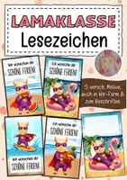 Vorschau - Anderer Materialtyp - Feriengrüße Lama Lamaklasse Lesezeichen Sommer - Deckblatt