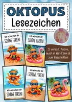 Vorschau - Anderer Materialtyp - Feriengrüße Oktopusklasse Lesezeichen Sommer - Deckblatt