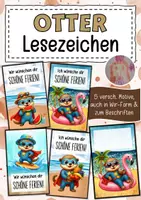 Vorschau - Anderer Materialtyp - Feriengrüße Otterklasse Lesezeichen Sommer - Deckblatt