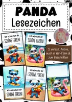 Vorschau - Anderer Materialtyp - Feriengrüße Pandaklasse Lesezeichen Sommer - Deckblatt
