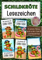 Vorschau - Anderer Materialtyp - Feriengrüße Schildkrötenklasse Lesezeichen Sommer - Deckblatt